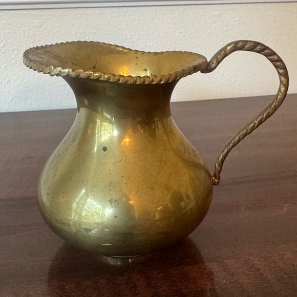 Vintage Solid Brass Decorative Pitcher - Picture 2 of 7